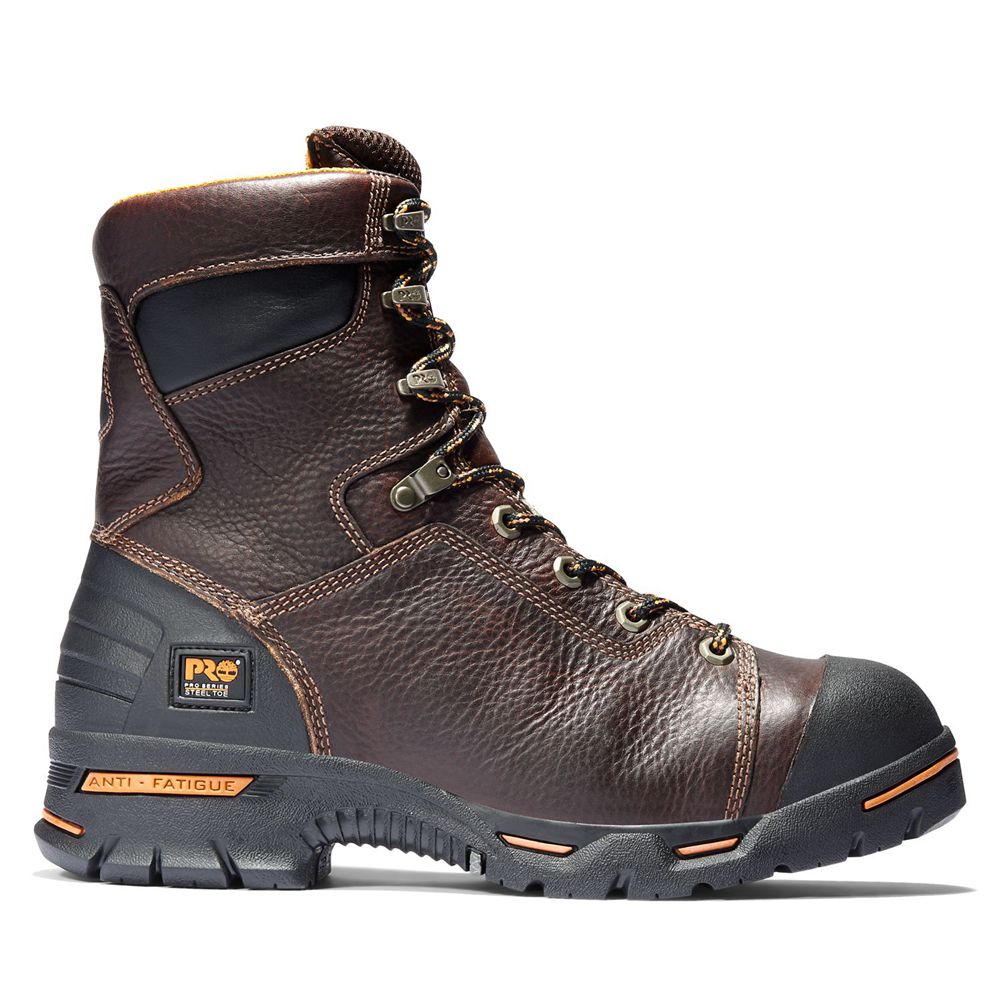 Timberland Μποτακια Εργασίας Ανδρικα Καφε - Pro® Endurance 8" Steel Toe - Greece 4196852-OX